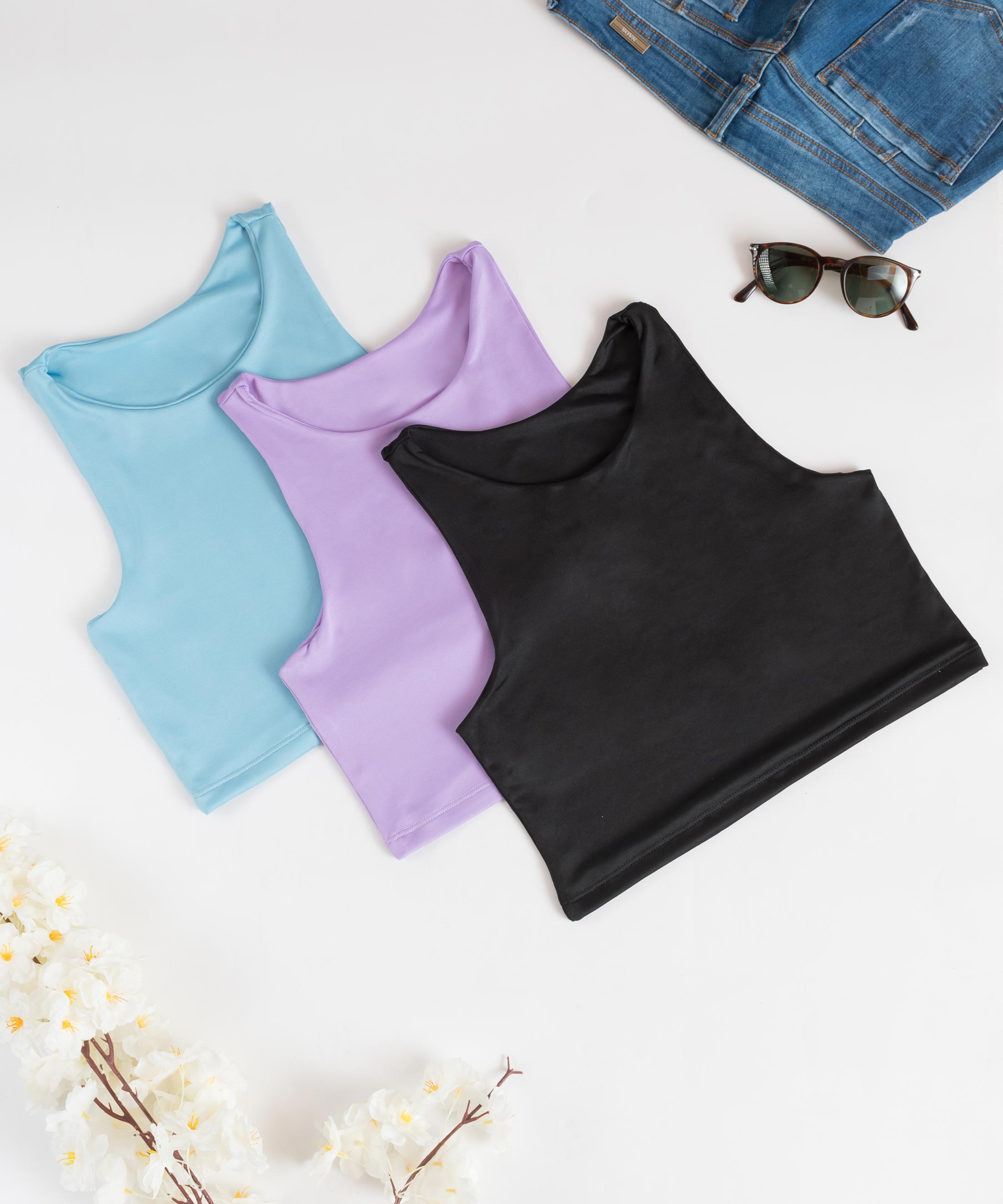 Blusas Crop Top Básica